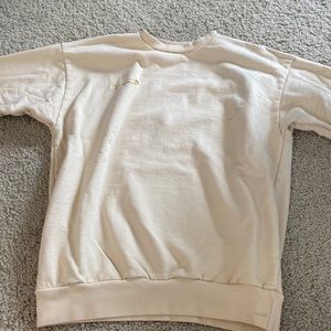 heavy manners “little miss sunshine” yellow crewneck with some stains